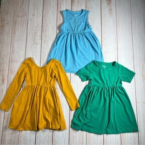 Rags to Raches Toddler Girl Dress Lot Size 3/4 Blue Green Yellow